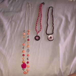 3 floral necklaces